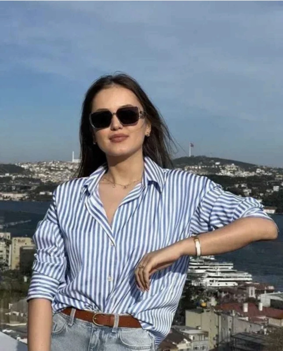 Casual Regular Sleeves Printed Women Blue Top