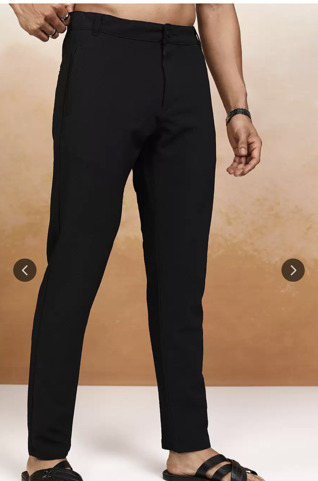 Check this out HIGHLANDER Men Slim Fit black trousers 