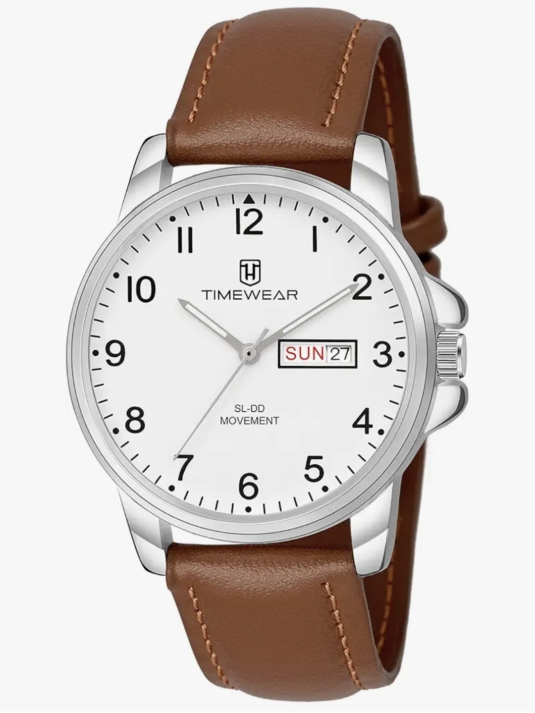 TIMEWEAR Analog New Track Number Dial Day Date Functioning Leather Strap Watch for Men