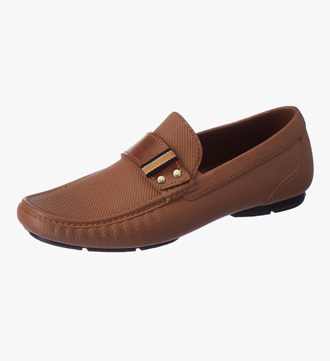 BATA brown Leather loafers men