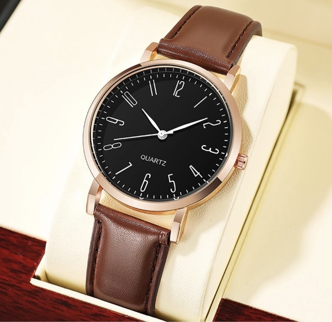 Brown strap classic watch