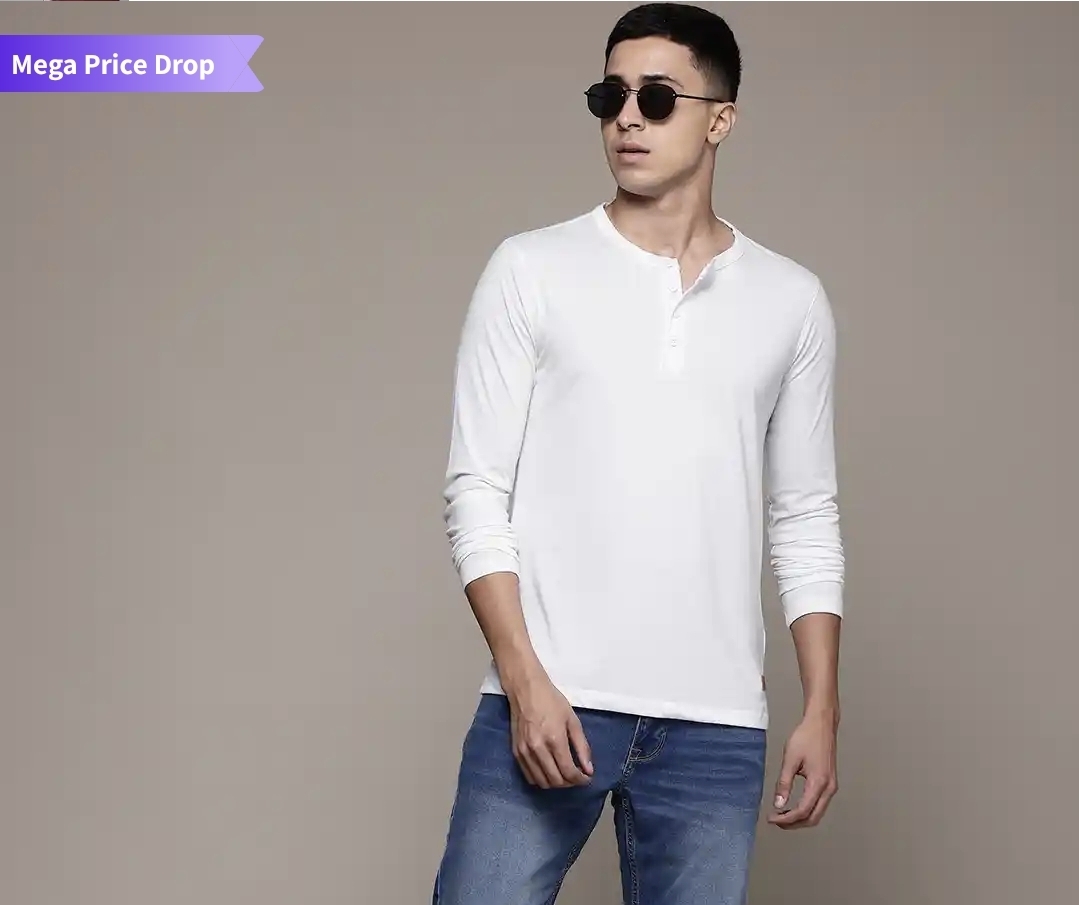 White henely tshirt for men