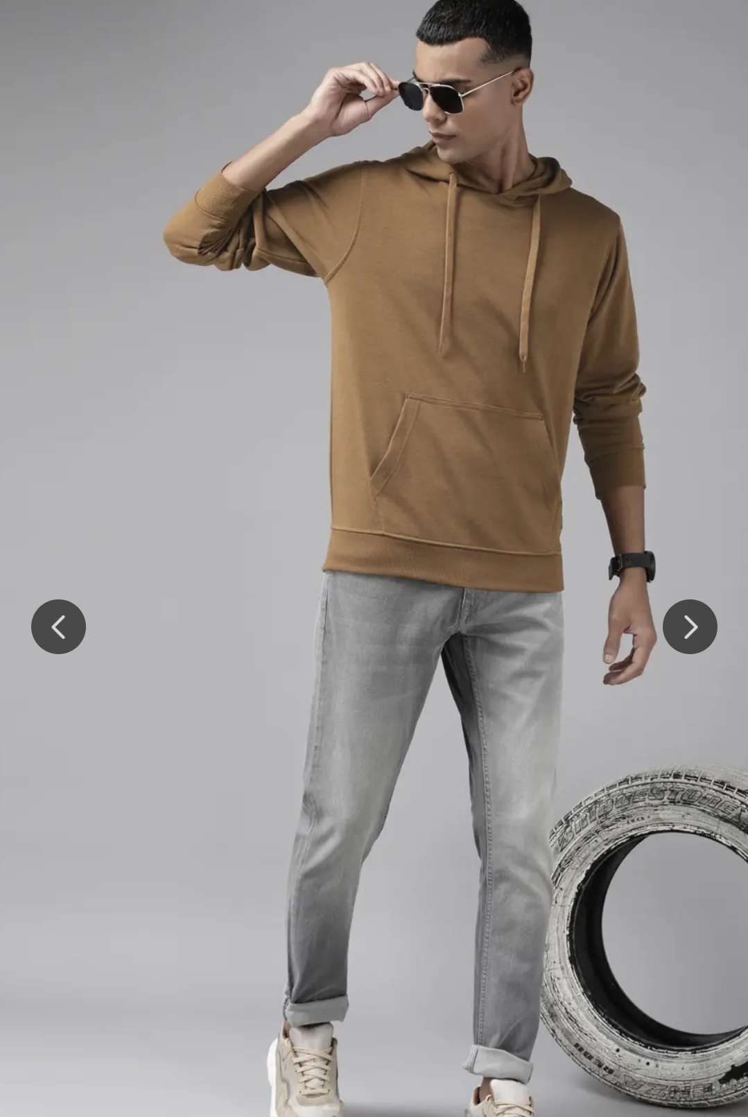 Roadster Men brown hoodie