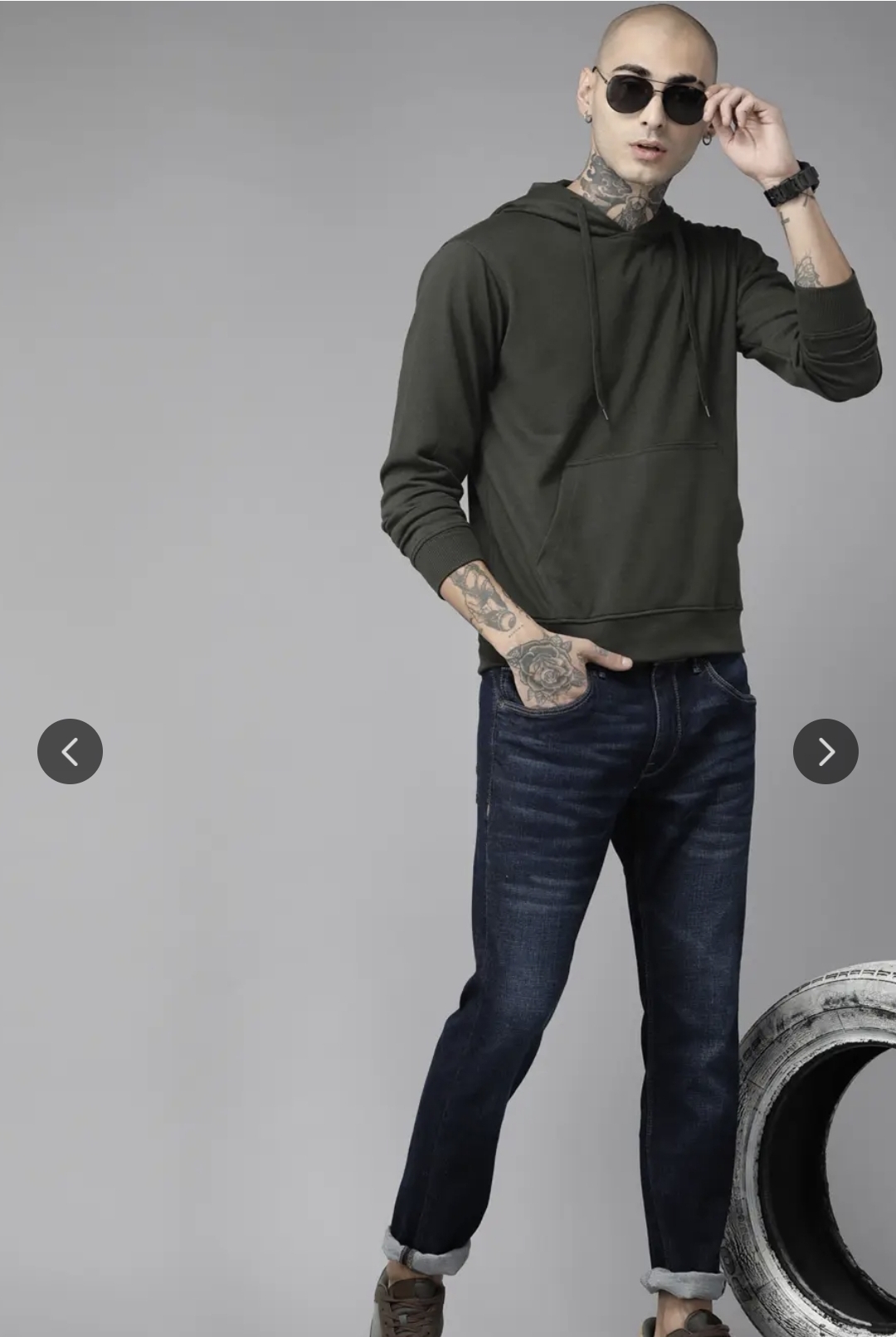 Roadster men  olive green hoodie