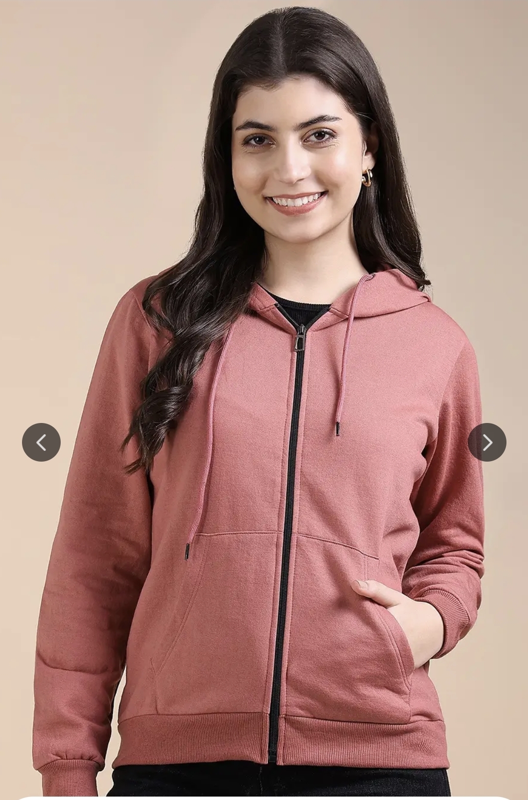 winter Hoodie pink women