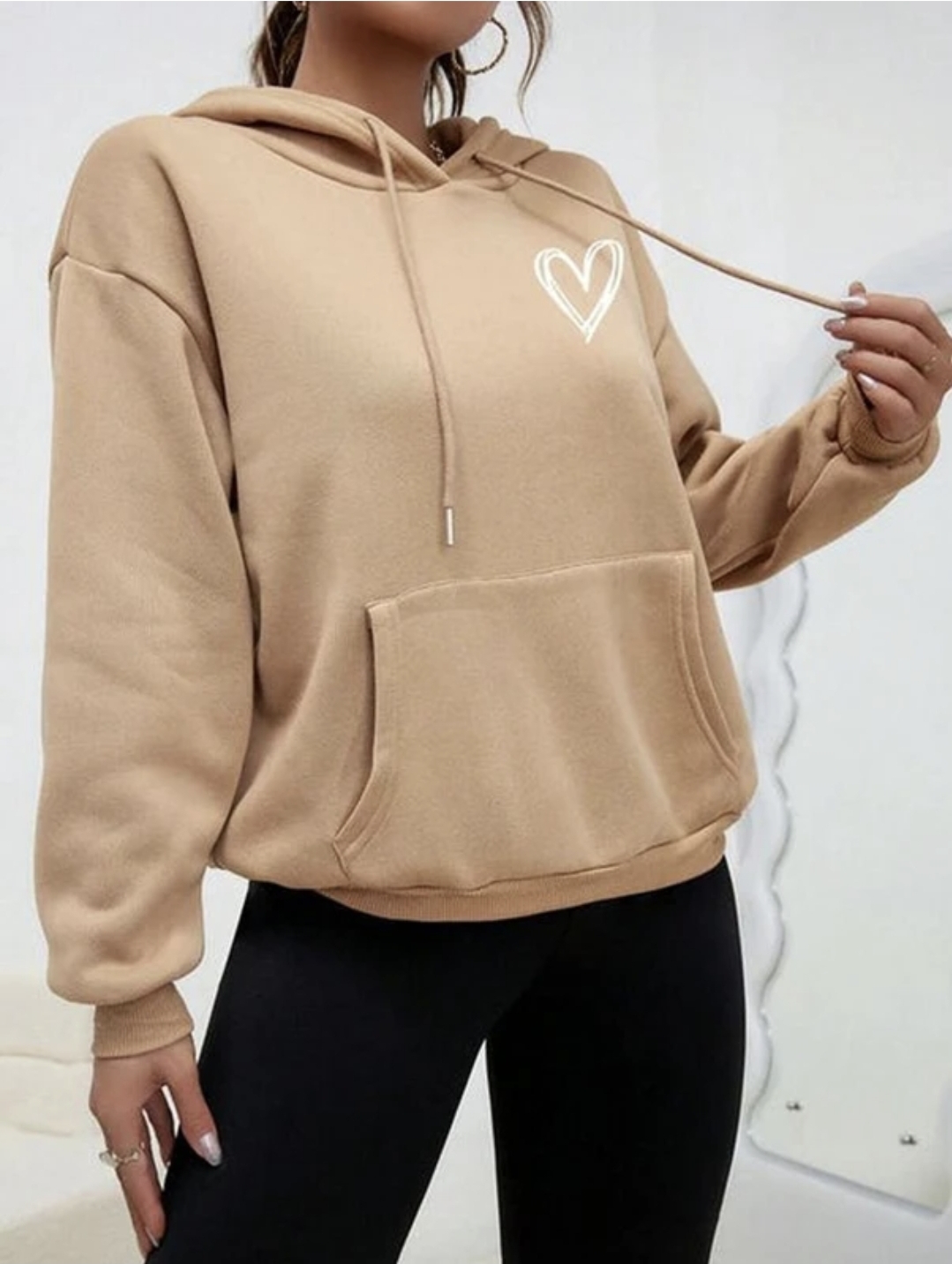 Beige hoodie for women