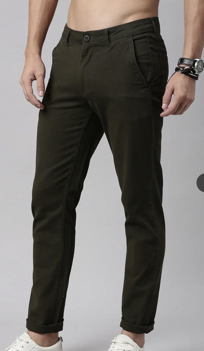 Olive green trouser men