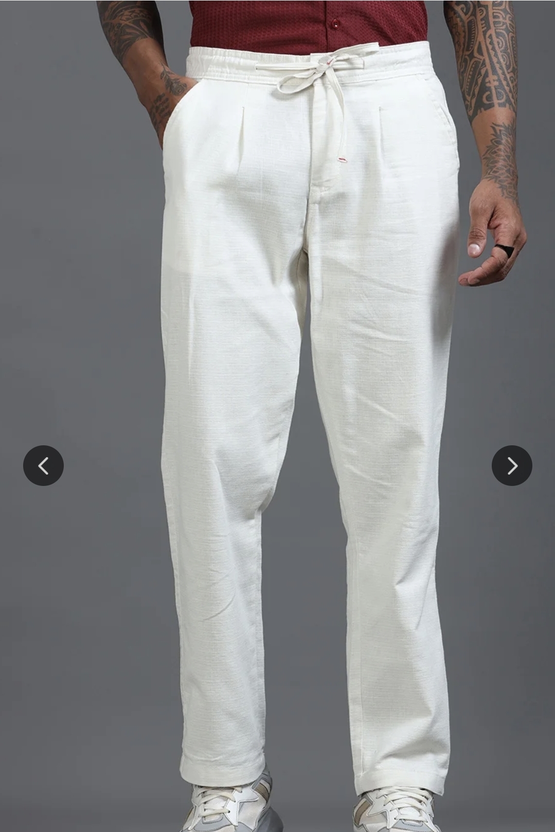 White Lenin pant for men