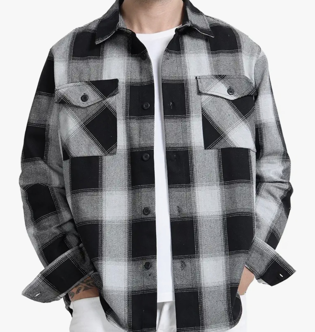 Black and white shirt for men