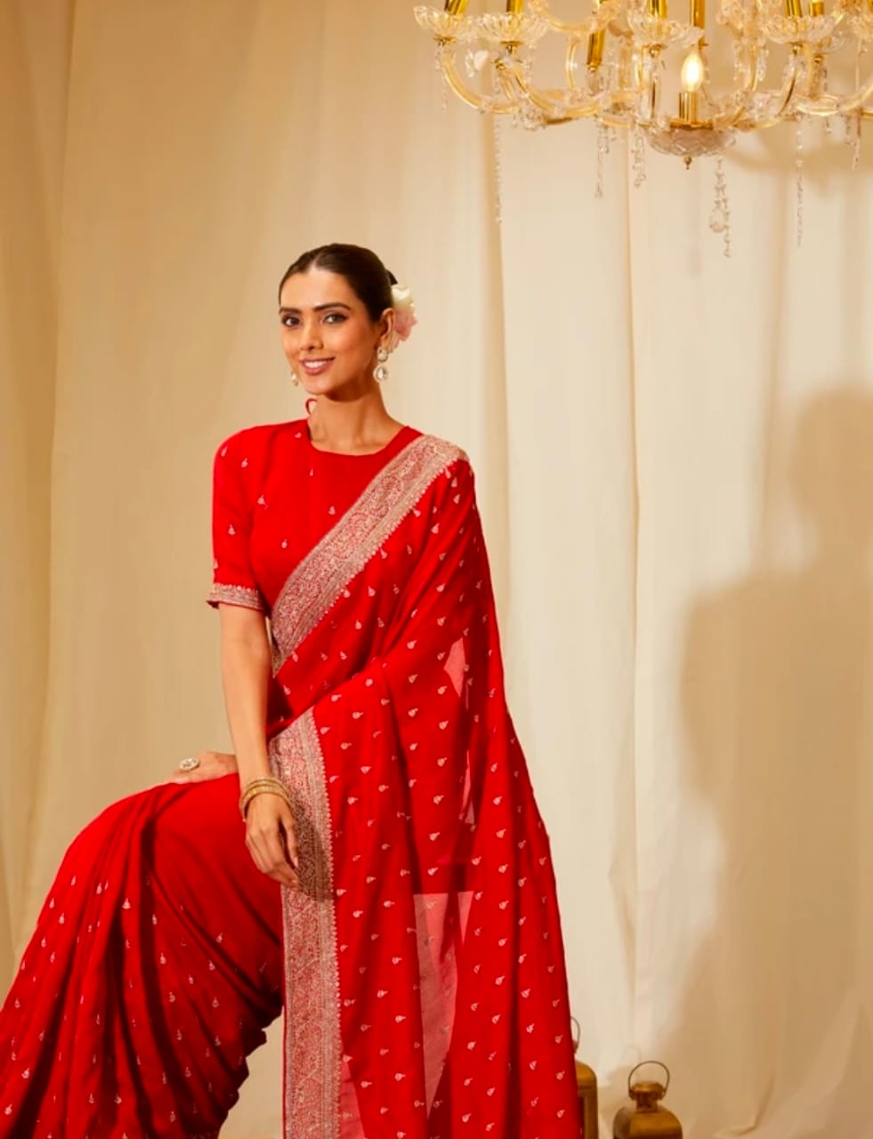 Red colour saree 