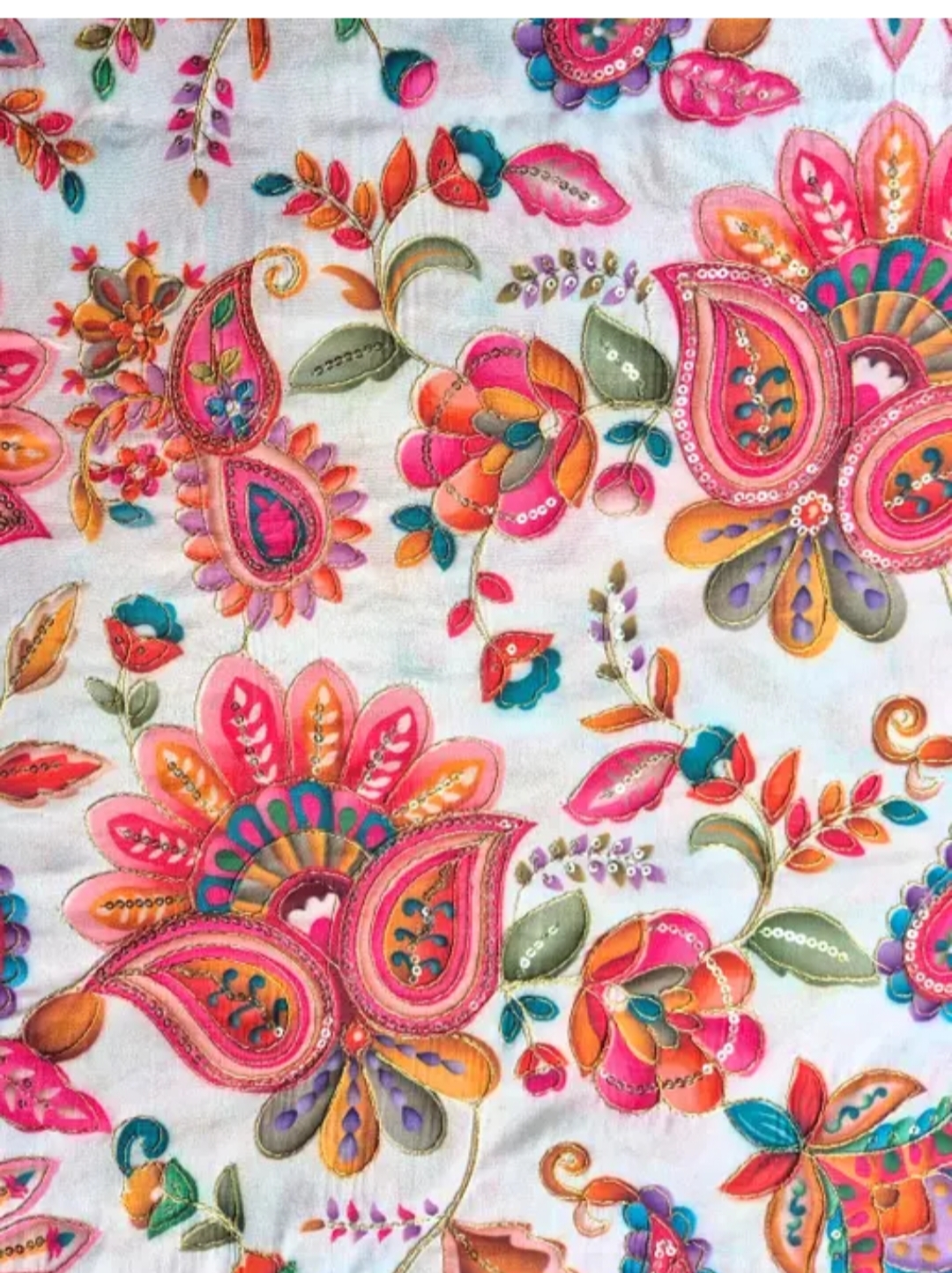 Embroidery printed blouse 