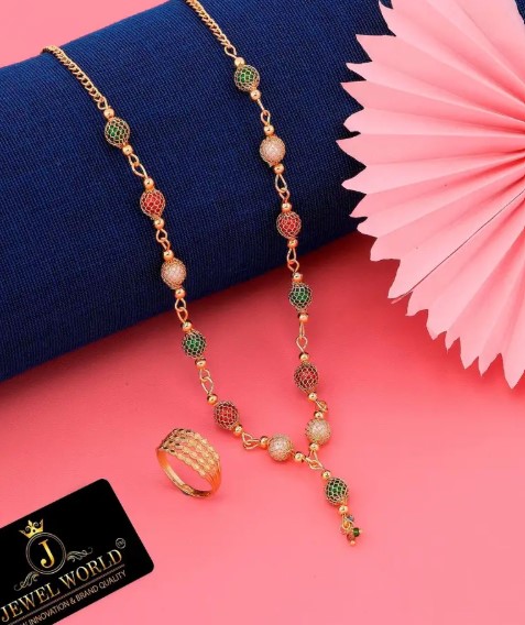 Alloy colourful Gold Jewl Set 