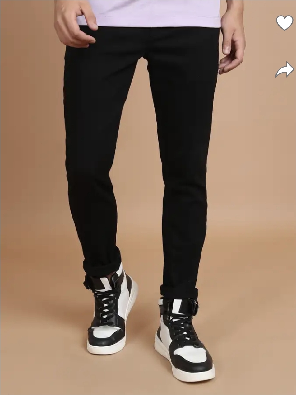 HIGHLANDER  Men Slim Mid Rise Black Jeans
