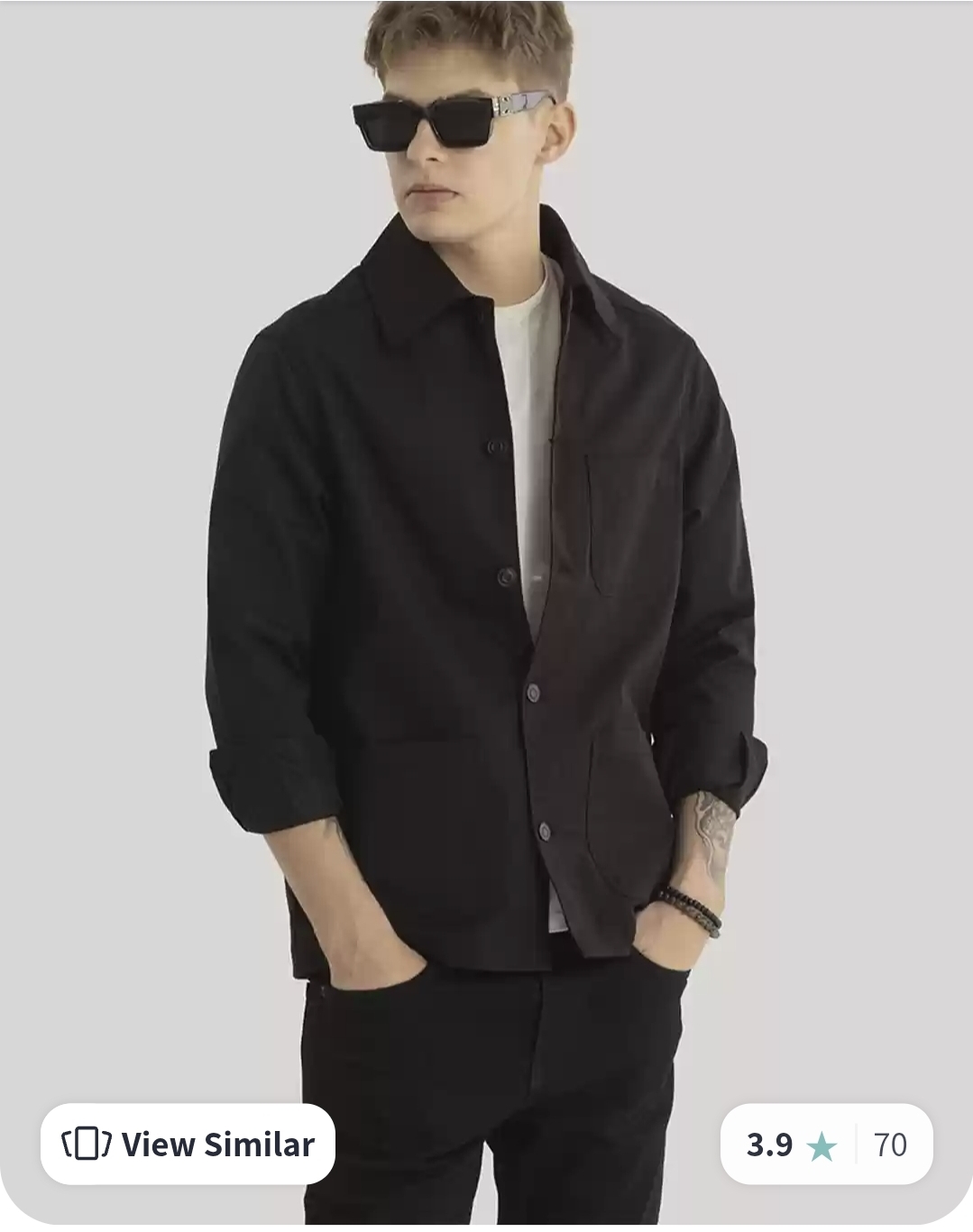 Snitch Men Solid Pure Cotton Tailored Jacket